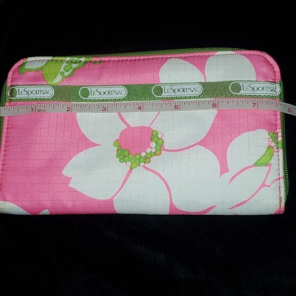 LeSportSac x Lilly Pulitzer She's A Piston Accordion Wallet Pink & Lime Green - Picture 10 of 11